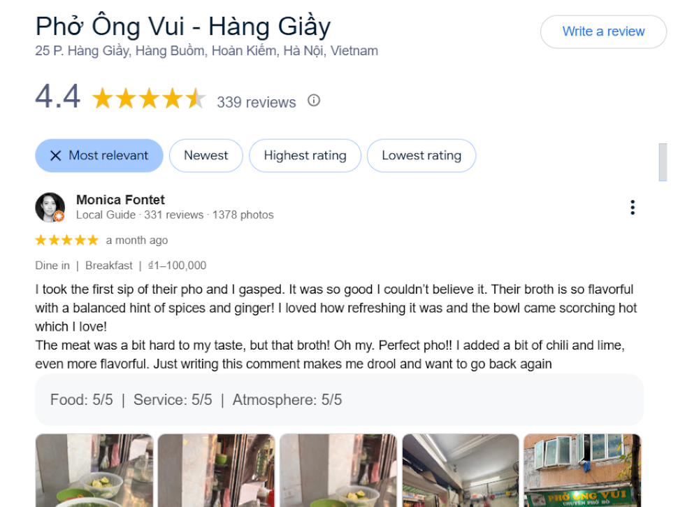 Reviews about Pho Vui